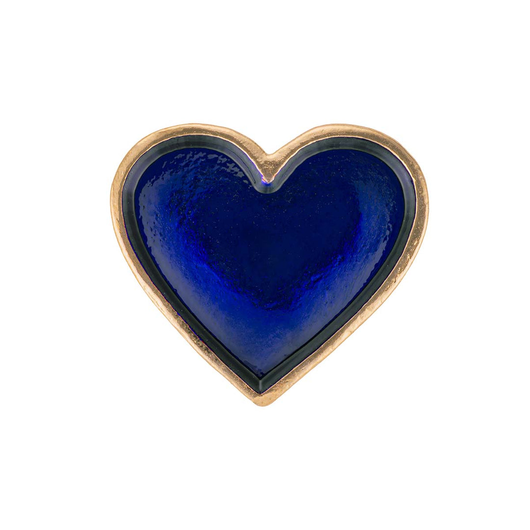 blaues Herz Pin | gold
