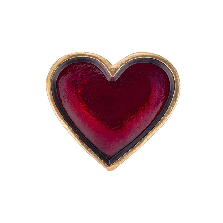 rotes Herz Pin | gold