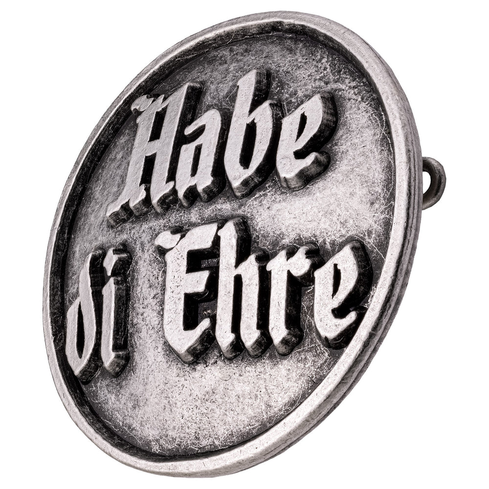 anstecker mit spruch habe di ehre altsilber rückseite