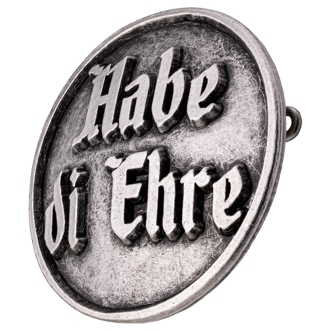 anstecker mit spruch habe di ehre altsilber rückseite